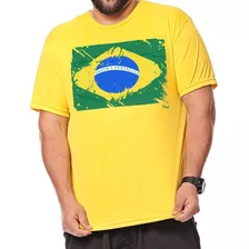 Kit 2 Camisetas Brasil Plus Size G1 G2 G3 Amarela Seleção