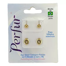 Kit 04 Brincos Folheados Ouro Antialergico Perfur