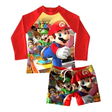 Conjunto De Traje De Baño Niño Luigi Super Mario Bros