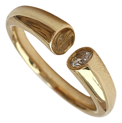 Anel Grife Antônio Bernardo Ouro 18k750 Com Diamante Amarelo 18