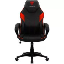 Cadeira De Escritório Thunderx3 Ec1 Gamer Ergonômica Preta E Vermelha Com Estofado De Couro Sintético