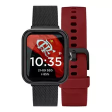 Relógio Smartwatch Technos Flamengo Preto Troca Pulseira 