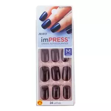 Unha Autocolante Impress Color Médio Cor Reminisce 24 Unhas