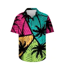 Camiseta M Para Hombre, Camisa Hawaiana De Manga Corta Estam