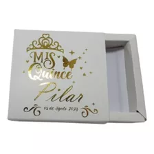 Cajas Doradas/plateadas/ Personalizadas /15 Años- Souvenirs