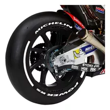 Adesivo De Pneu Moto - Michelin + Power Rs + Faixa Reta