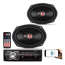 Kit Rádio Mp3 Bluetooth Par Alto Falantes 6x9 - Show