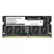 Memoria Ram Teamgroup Elite, 1 X 16 Gb, Ddr4 3200mhz, Sodimm