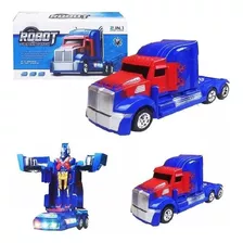 Caminhão Transformers Optimus Prime Pilha Vira Robô Som Luz