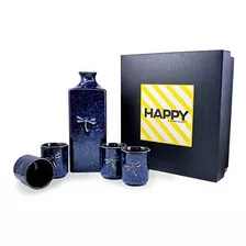 Happy Sales Hsssdfs08 Juego De Sake Japones De 5 Piezas Blue