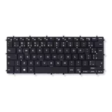 Teclado Para Dell Inspiron I14 Série 7000 I14-7472 Br Com Ç Cor Preto Idioma Português Brasil