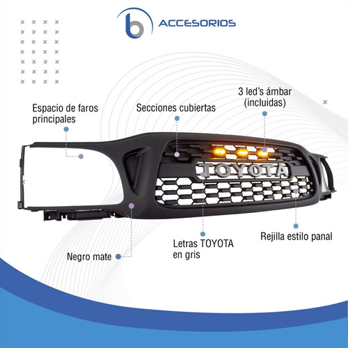 Parrilla Con Led Toyota Tacoma 2001-2004 Foto 3