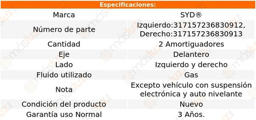 2- Amortiguadores Gas Delanteros Ford Fusion 2013/2020 Syd Foto 2