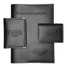 Audi Kit Porta Manual+porta Doc.+porta Cartão P Couro Eco