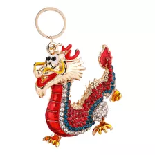 Bolsa Charme Dragão Chinês Chaveiro Strass Chaveiro Anéis