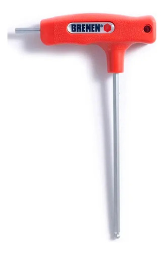 Llave Allen Tipo T De 10 Mm Punta Bola Bremen 5029 Rojo