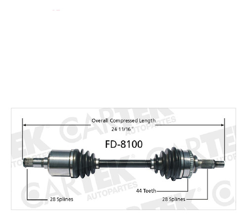 Flecha Delantero Lh Ford Escape Std L4 Fwd 2001-2004 Ctk Foto 2