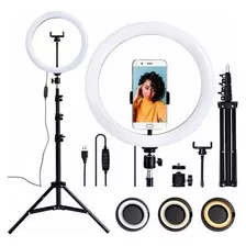 Ring Light Led Iluminador 26cm Completo 2,1m Tripé 210cm