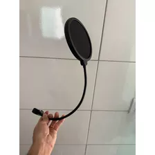 Pop Filter Tela Anti Sopro Para Microfone Com Haste Flexível