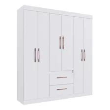 Guarda-roupas 6 Portas 2 Gavetas Multimóveis Cr35114 Cor Branco