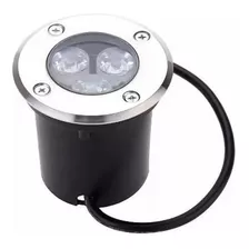 2 Balizador Spot Led 12v 3w Piso Piscina Deck Barco Jardim Cor Da Cúpula Branco Frio Cor Da Estrutura 12 Volts A Bateria Ou Com Fonte 12v Ligado A Energia E