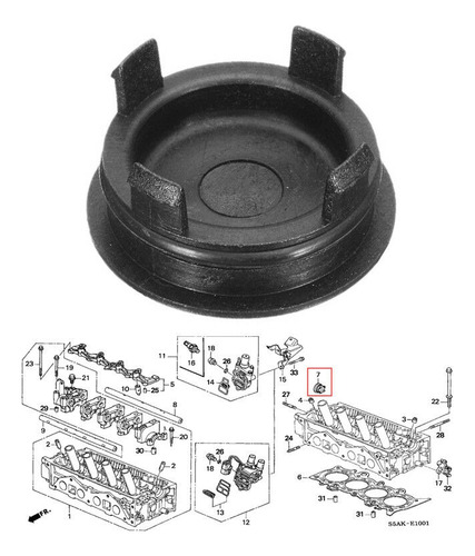 2 Piezas 12513-p72-003 Para Cilindro Civic Trasero/enchufe D Foto 5