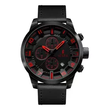 Reloj Deportivo Seger 1309 Analogico Fecha Cronometro ! Color De La Malla Negro/rojo