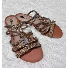 Rasteira Chinelo Sandália Feminina Boho Style Luxo Praia