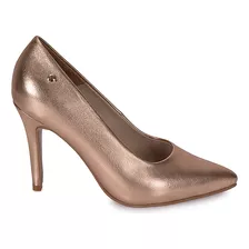 Zapato Stiletto Vestir Mujer Piazza Oro Rosa 171