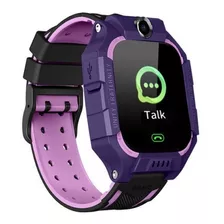 Relógio Infantil Smartwatch Q19 Sos - Recebe Faz Ligação Msg Cor Da Caixa Embalagem Real Cor Da Pulseira Roxo Cor Do Bisel Roxo