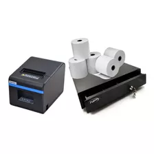 Impresora Termica 80mm + Cajon 5 Puestos + Papel Termico X5
