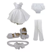Vestido Batizado Infantil, Kit Batizado Completo C/ Sapato