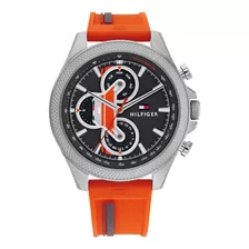 Relógio De Pulso Analógico Tommy Hilfiger Th1792084 Para Homens Com Pulseira De Silicone Colorida E Fivela Simples