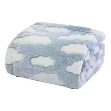 Frazada Bebe Flannel Fleece Cloud 90x110cm Palette Ofe! Color Celeste Liso