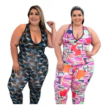 Kit De 2 Macacão Plus Size Academia Fitness