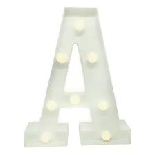 Letra Luminária Led 3d Decorativa Branco Hiperfesta Und Cor A