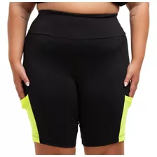 Bermuda Academia Modeladora Plus Size Cintura Alta Reforçada