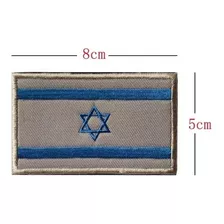 Bandeira Israel De Velcro Bordado Distintivo Tático 8x5cm