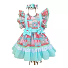 Vestido Fantasia Quadrilha Caipira Junino Menina Infantil 