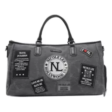 Maleta De Mano Nicole Lee De Mezclilla Con Parches Ss24 Color Gris