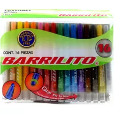 Crayon Girable Barrilito Escolar 16 Colores Con Estuche