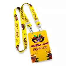 15 Credenciais Pvc Eventos + 15 Cordões Personalizados