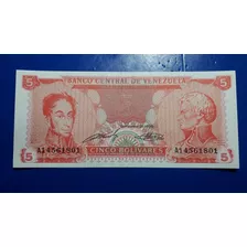 Billete Venezuela 5 Bolívares Unc