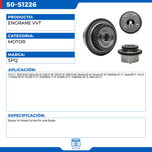 Engrane De Distribucin Nissan Pathfinder 2001-2017 V6 3.5 Foto 5