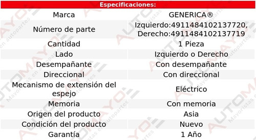 1/ Espejo Elect C/desemp Genrica Lacrosse 2010-2012 Foto 2