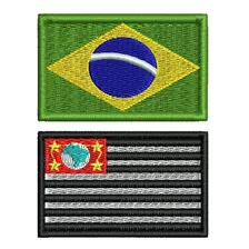 Patch Bordado - Kit Band. Br + Band. De Estado (com Velcro)