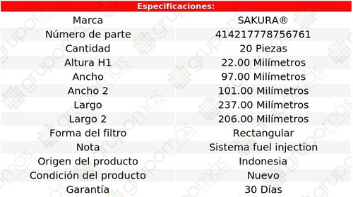 Caja 20 Filtros De Cabina Sakura 3 L4 2.0l Mazda 04/09 Foto 2