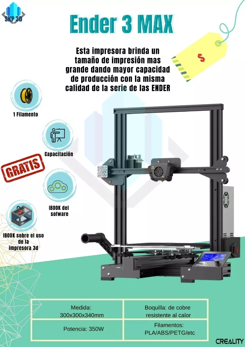 Ender 3 Max Medidas De Impresión 300x300x340mm