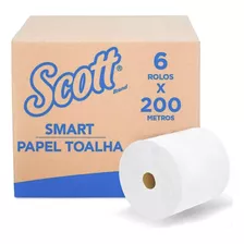Papel Toalha Scott Smart Folha Simples Com 6 Rolos De 200m