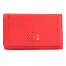 New Eyelet Billetera Cierre Exterior Mediana Coral